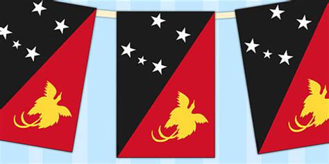 Papua New Guinea Flag Display Bunting Teacher Made