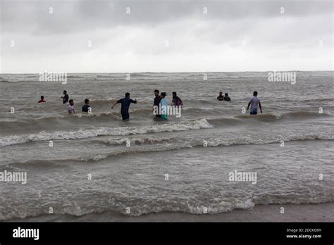 Bathers On The Beach From Cox S Bazaar To Monsoon Rain The Beach At