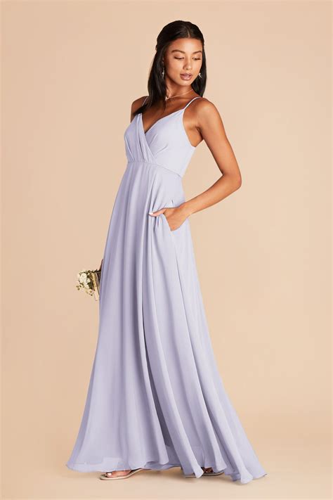 Kaia Chiffon Bridesmaid Dress In Periwinkle Blue Page Birdy Grey