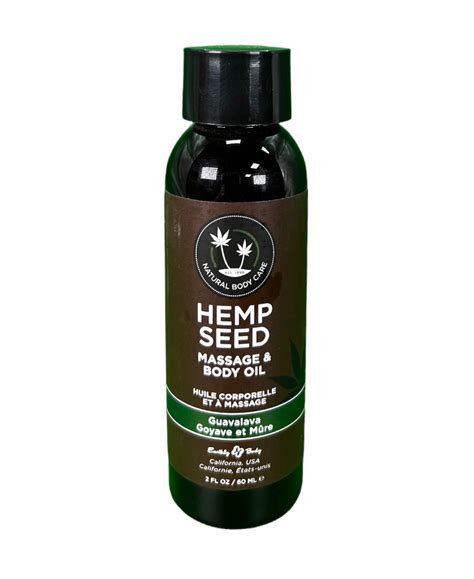 Earthly Body Hemp Seed Massage And Body Oil Guavalava 2 Fl Oz 60 Ml