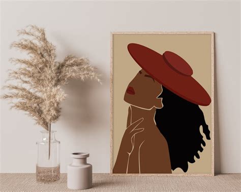 Black Woman Wall Art African Woman Illustration Abstract Etsy