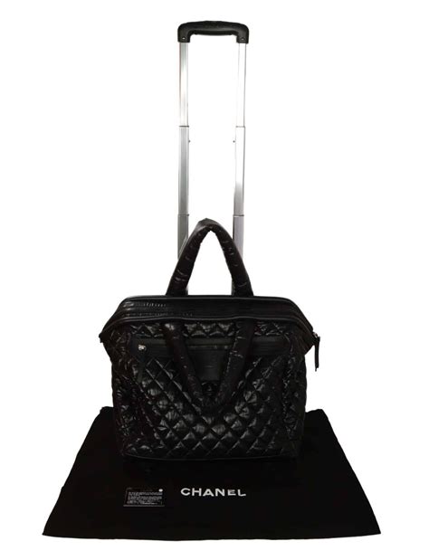 Chanel Black Coco Cocoon Quilted Trolley Luggage Wheely At 1stdibs