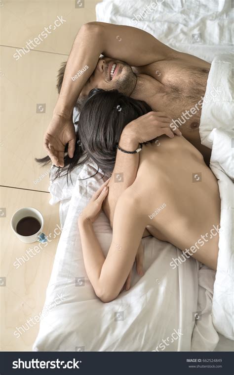 Beautiful Nude Hugging Couple Under White Stock Photo Shutterstock