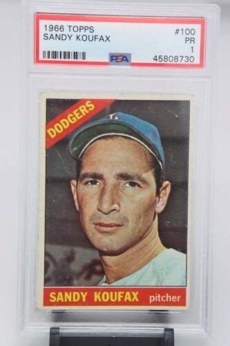 Topps Sandy Koufax Baseball Card Psa Graded Dodgers Hall Of