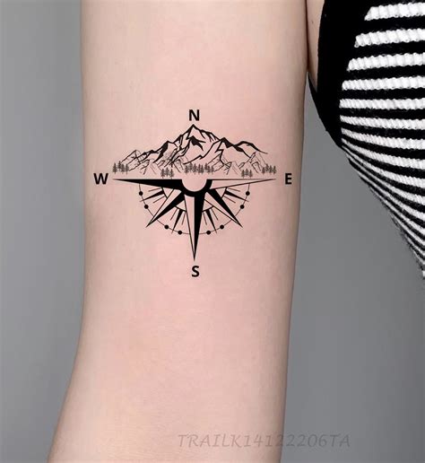 Simple Compass Flower Mountain Tattoo Ideas Cnt Canon