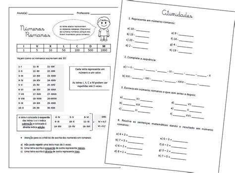 Atividades Números Romanos Para Imprimir patagonland cl