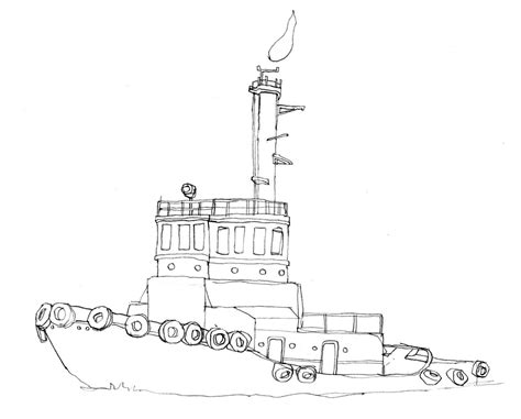 Tugboat Drawing at GetDrawings | Free download