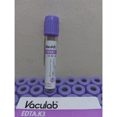 Jual Tabung Darah Vaculab EDTA K3 3ml Tube Vacutainer Eceran Shopee