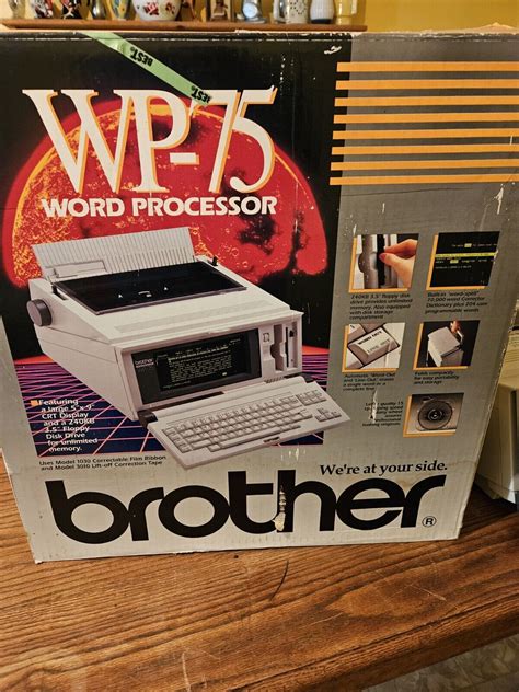 Vintage Brother Word Processor Wp 75 Floppy Disk Drive W Original Box