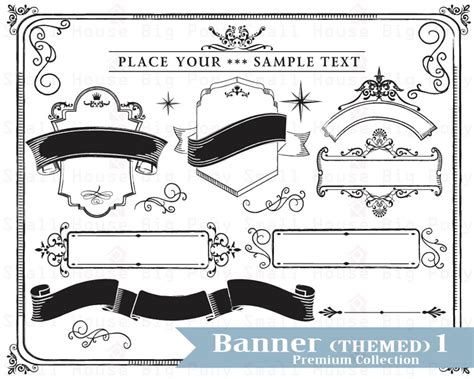 Banner Clip Art, Clipart, Banner Clipart, Black and White Clip Art ...