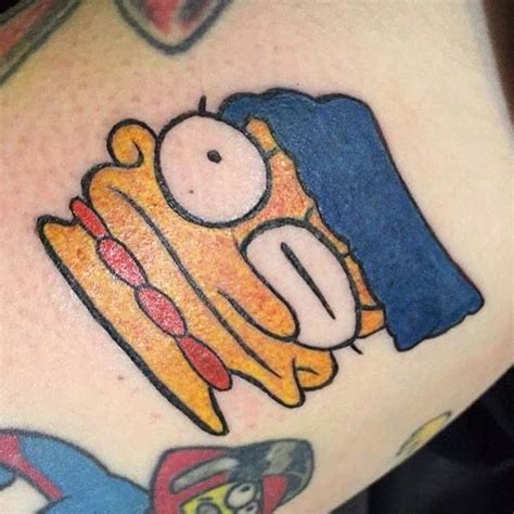 Homer Simpson Tattoo On Female Colorfulcheckerboardsliponvans