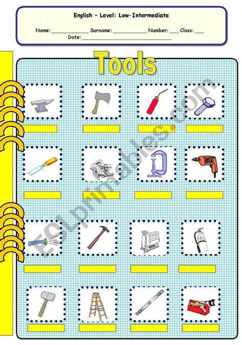 Hand Tool Identification Worksheet Printable Calendars At A Glance