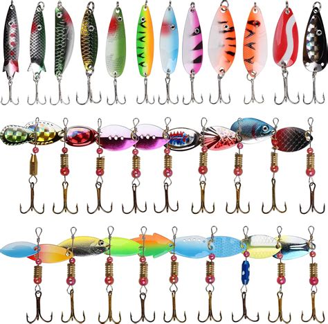 Spinner Baits Spoons Fishing Lure Kit For Trout Pcs Bass Fishing