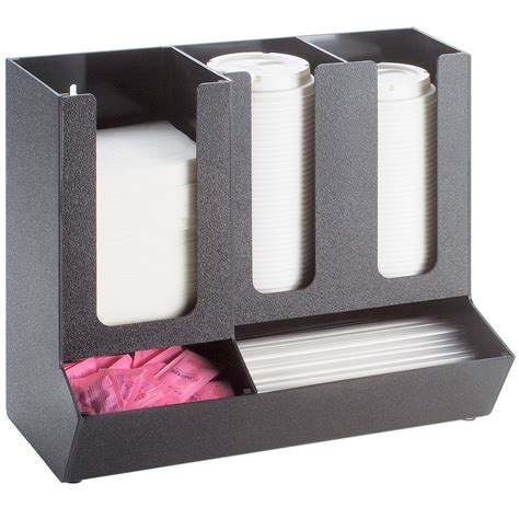 Cal Mil Classic Black Section Countertop Cup And Lid Organizer