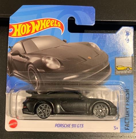 Hot Wheels Porsche 911 Gt3 Matte Black With Grey Wheels Short Etsy