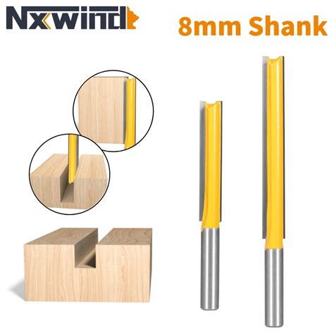 NXWIND 2 Sztuk 8MM Shank D Ugo Ci Ostrza Frez Prosty Woodworing