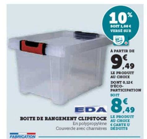 Promo Boîte De Rangement Clipstock Eda chez Super U iCatalogue fr