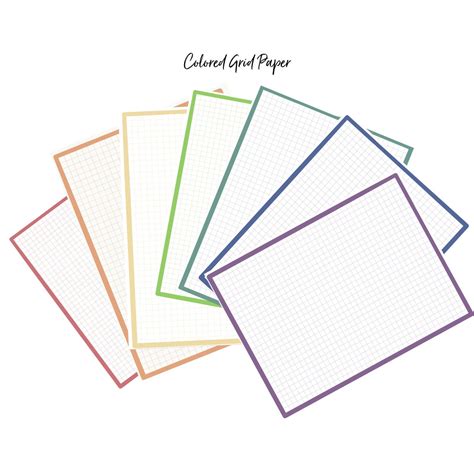 Colored Grid Paper/digital Note Taking/printer Friendly - Etsy