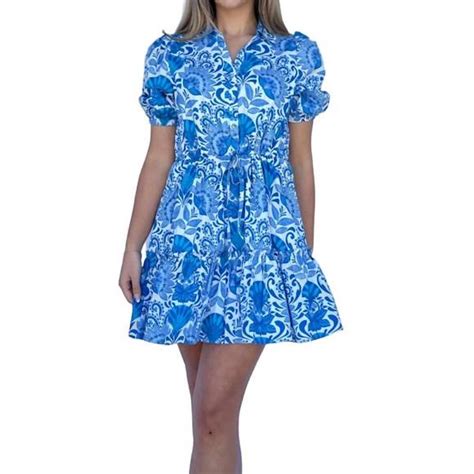 Sugarlips Dresses New Sugarlips Floral Print Mini Dress In Blue