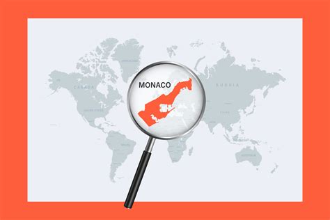 Map Of Monaco On Political World Map With Magnifying Glass