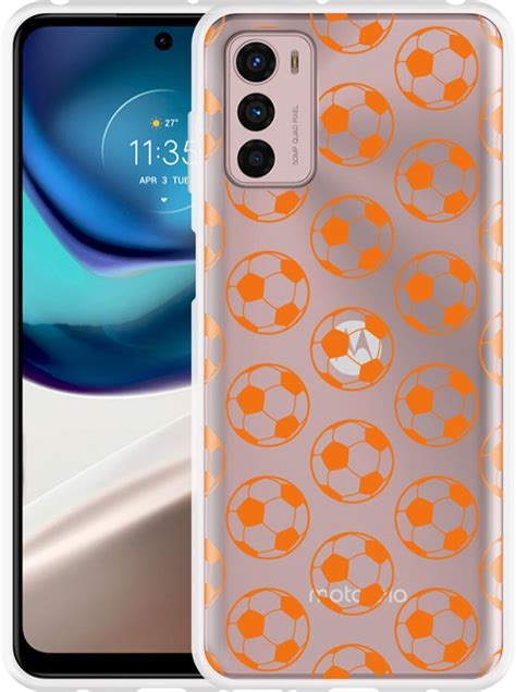 Motorola Moto G Hoesje Orange Soccer Balls Designed By Cazy Bol