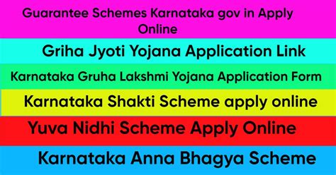 Guarantee Schemes Karnataka gov in Apply Online