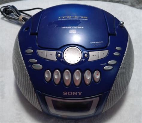 Sony Cfd E Cd Cassette Player Am Fm Radio Portable Boombox Blue