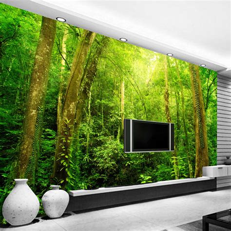 Custom Wallpaper Mural Sunshine Forest Tree Landscape Bvm Home