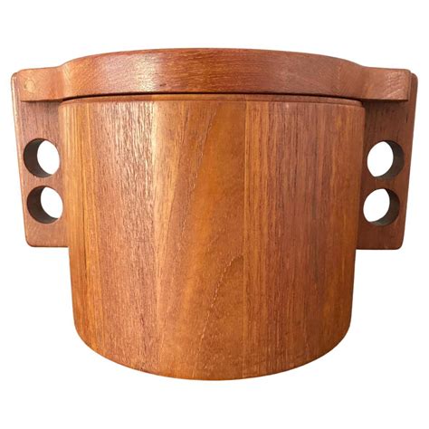 Vintage Wooden Ice Bucket Mid Century Modern Retro Teak Ice Bucket