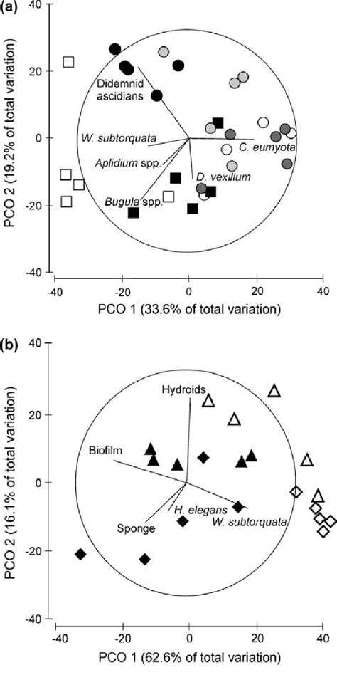 Pco Plots On The Basis Of Braycurtis Similarities Of The Fourth Root