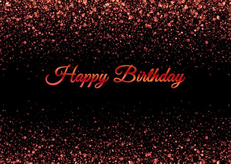 Happy Birthday Black With Red Light Spots 7x5ft Backdrop Vinyl Photo