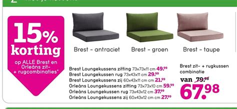 Brest Zit Rugkussen Combinatie Aanbieding Bij Leen Bakker