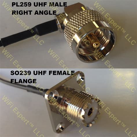 Rg Uhf Male Angle To Uhf Female Flange Coaxial Rf Pigtail Cable Rf