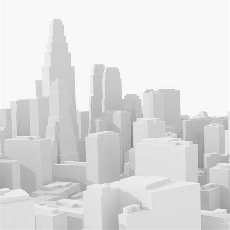 Schematic low poly city 3D model | CGTrader