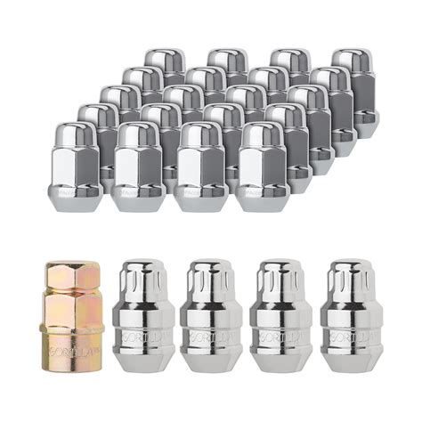 6-Lug Chrome Wheel Installation Kit - 20 Lug Nuts - 4 Locks - 1/2"-20 ...