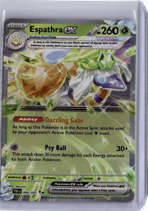 Espartha Ex 006091 Scarlet And Violet Paldean Fates Pokemon Tcg Nm Ebay