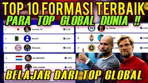 Top Formasi Terbaik Para Top Global S D Efootball Susunan