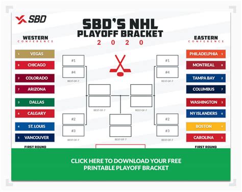 Printable 2020 NHL Stanley Cup Playoffs Bracket