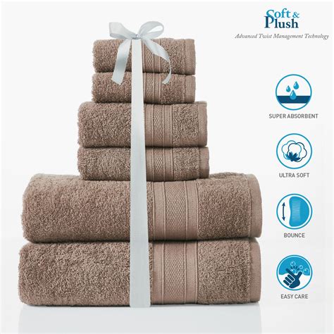 Buy Trident Soft And Plush Brown Textured Cotton Towel Set Set Of