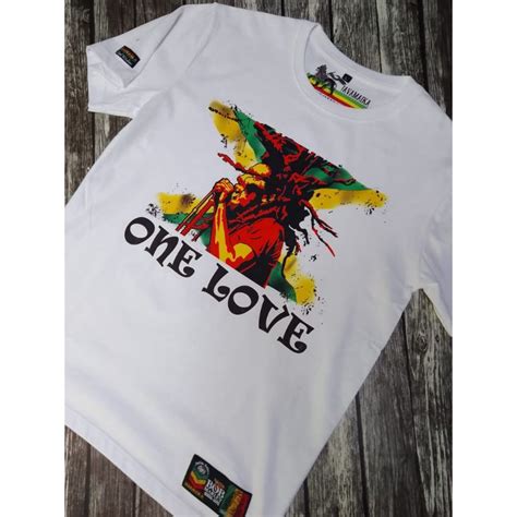 Jual Kaos Bob Marley One Love Katun Putih Rasta Original Javamaika