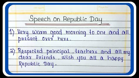 Short Republic Day 26 January Speech Republic Day Short Speech