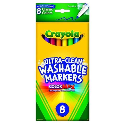 Crayola Brand Washable Fine Line Markers Classic Colors 8 Count