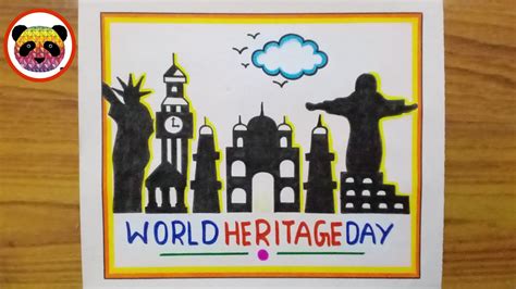 World Heritage Day Drawing World Heritage Day Poster Drawing