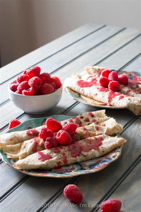 Lemon Ricotta Crêpes with Raspberry Sauce Pinch me I m eating