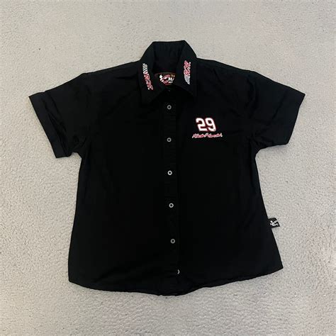 Chase Kevin Harvick Shirt Womens Size Large Black Button Up Nascar