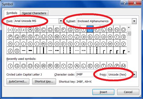 Instructions for Adding Circled Letters to your Microsoft Word ...