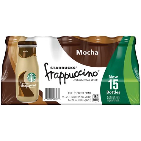 Starbucks Frappuccino Mocha Iced Coffee Drink 95 Fl Oz 15 Pack Bottles