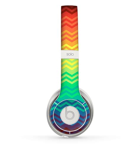 The Rainbow Thin Lined Chevron Pattern Skin For The Beats By Dre Solo Designskinz