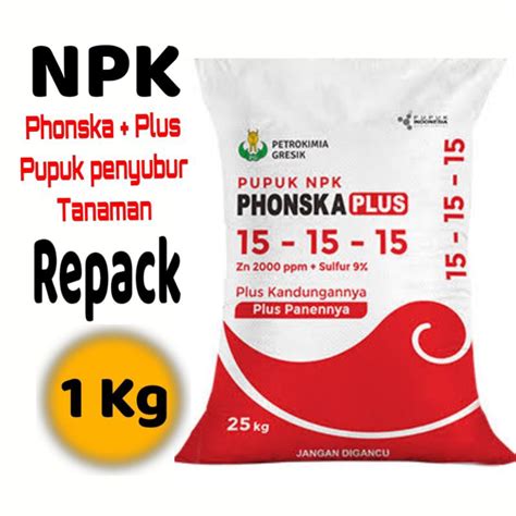 Jual Pupuk Npk Phonska Plus 15 15 15 Repack 1kg 5kg Pupuk Penyubur