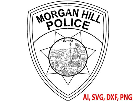 Morgan Hill Police Badge, Logo, Seal, Custom, Ai, Vector, SVG, DXF, PNG ...